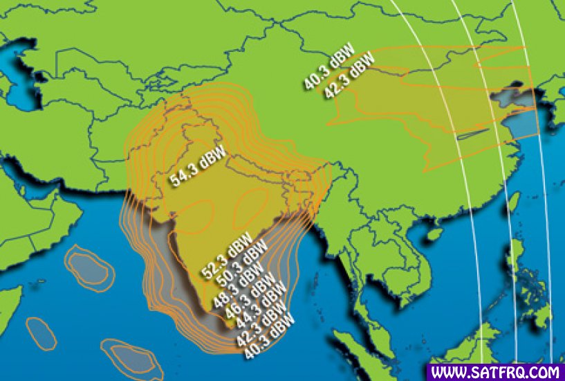 Intelsat 12 India Zone de Couverture