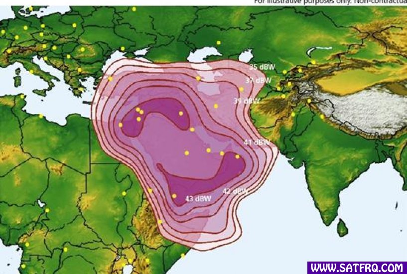 Arabsat 5A X Band Zone de Couverture