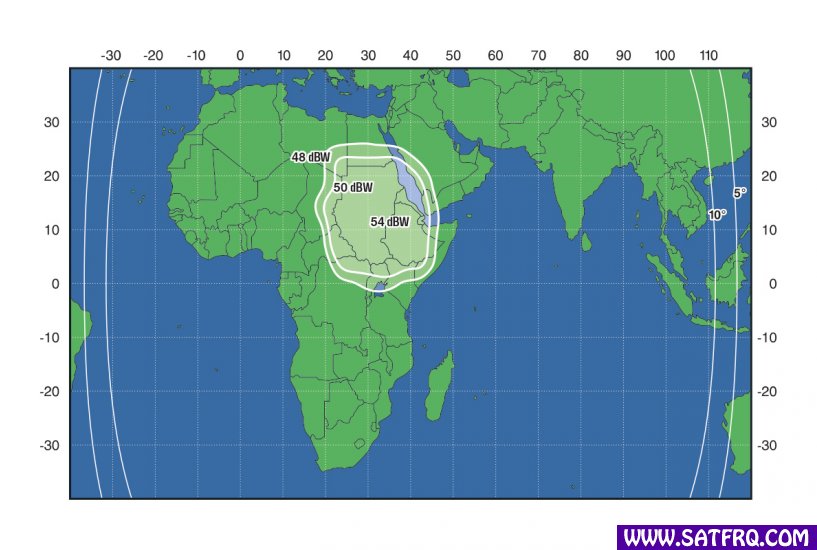 Express AM7 KU Band Steerable 1 Zone de Couverture