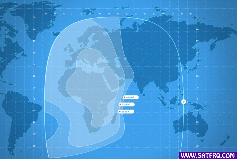 Express AM6 C Band Fixed 2 Zone de Couverture