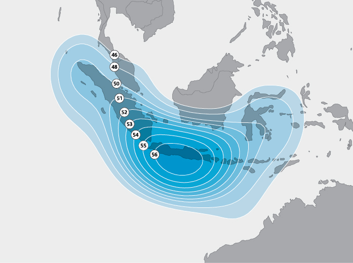 SES 7 South East Asia Zone de Couverture