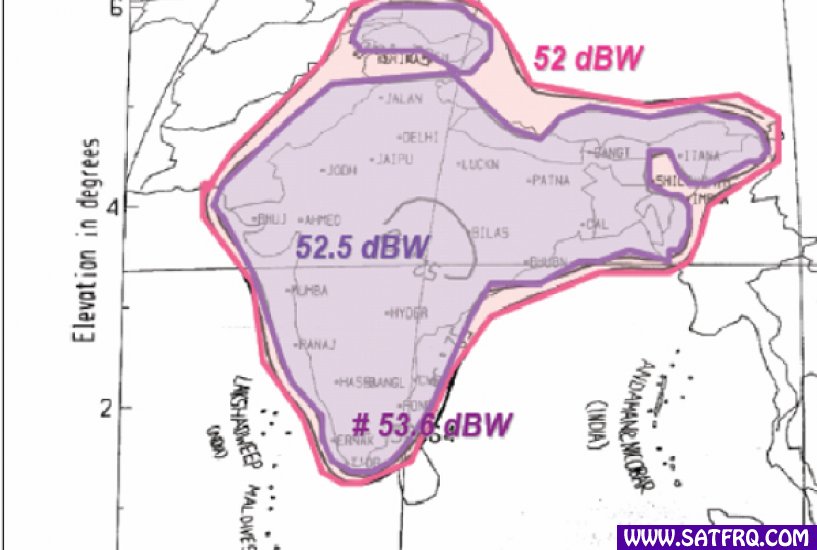 Insat 4B KU Band Zone de Couverture