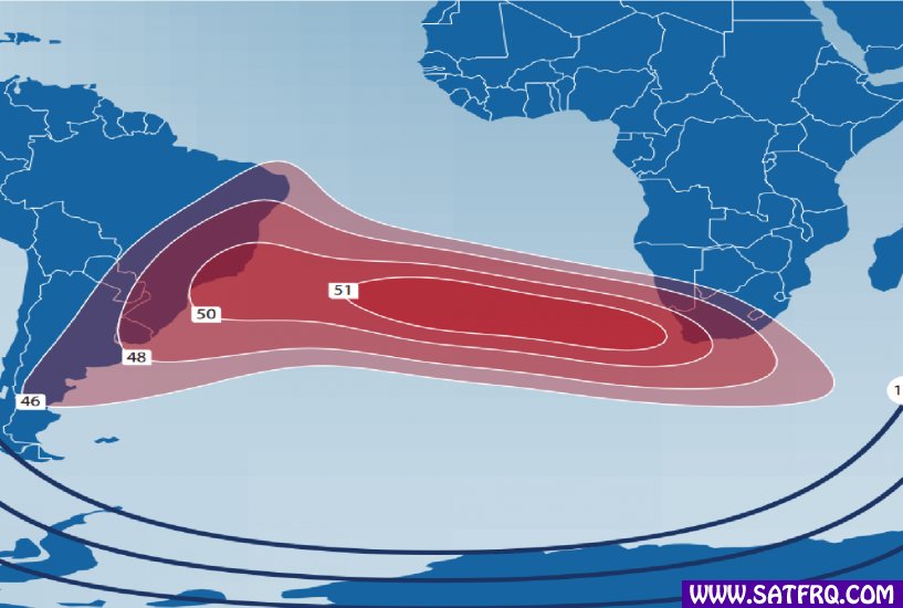 Telstar 12 Vantage South Atlantic  Zone de Couverture