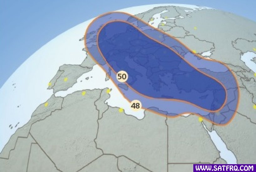 Hellas Sat 3 KA Band Zone de Couverture