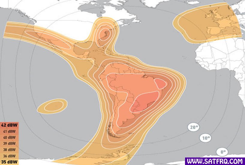 Eutelsat 65 West A C Band Zone de Couverture