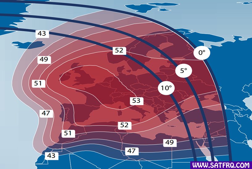 Telstar 11N Europe and North Africa Zone de Couverture